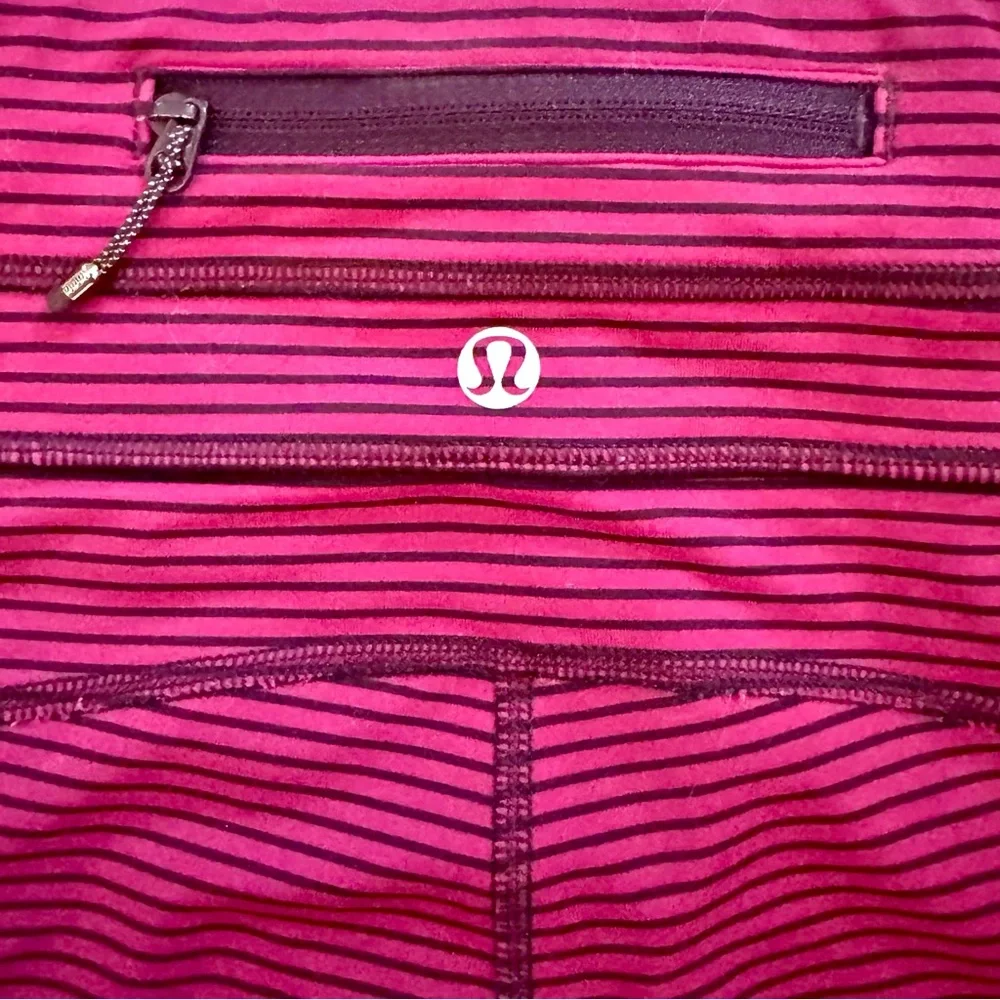 Lululemon Run: Pace Tight Size 6 – Hyper Stripe Bordeaux Drama/Bumble Berry - Picture 5 of 8